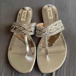 Badgley Mischka silver sandals size 11